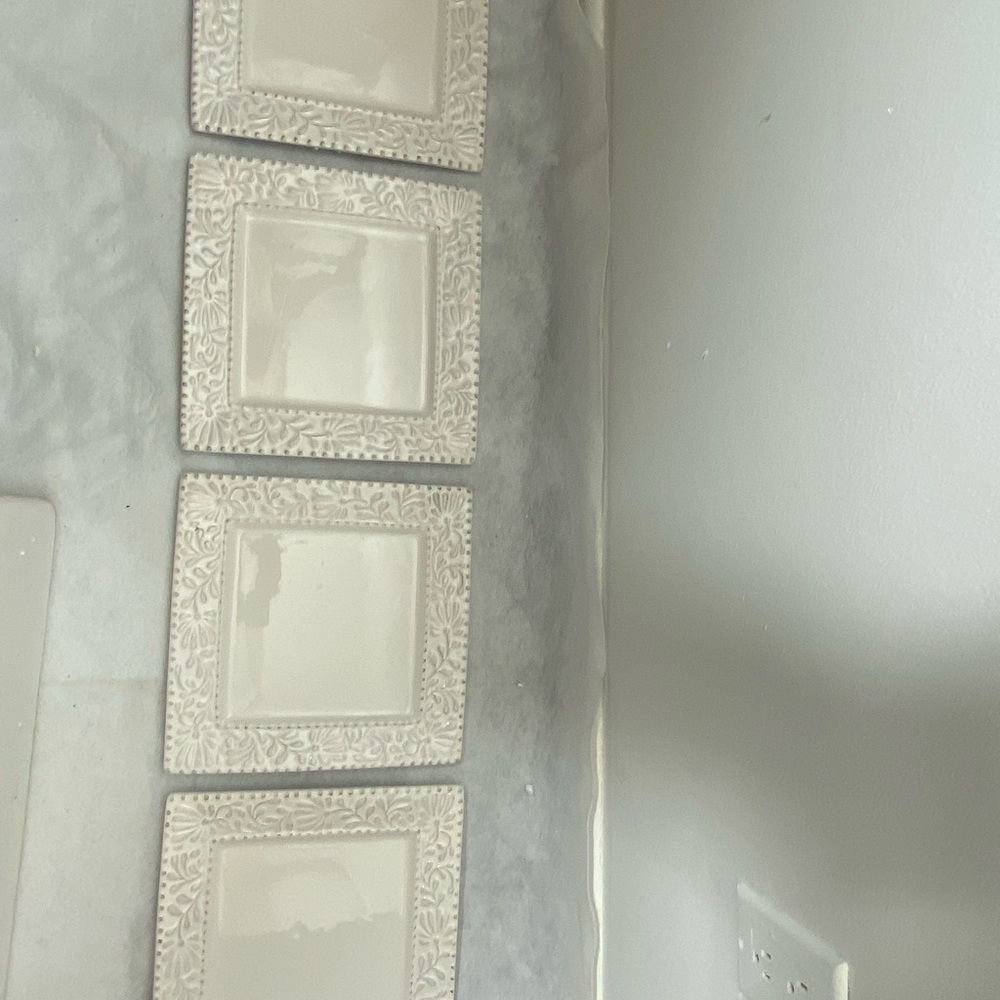 Embossed White Square Dinnerware Set - Picture 7 of 10